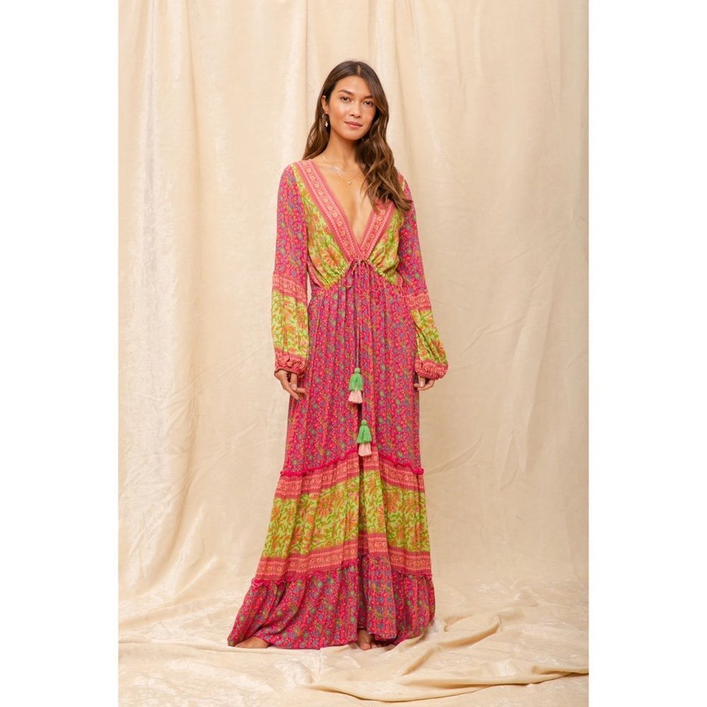 Anthropologie x Raga Lennon Plunge Maxi Dress